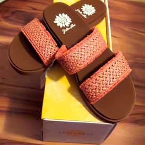 Yellow Box Slide Sandals